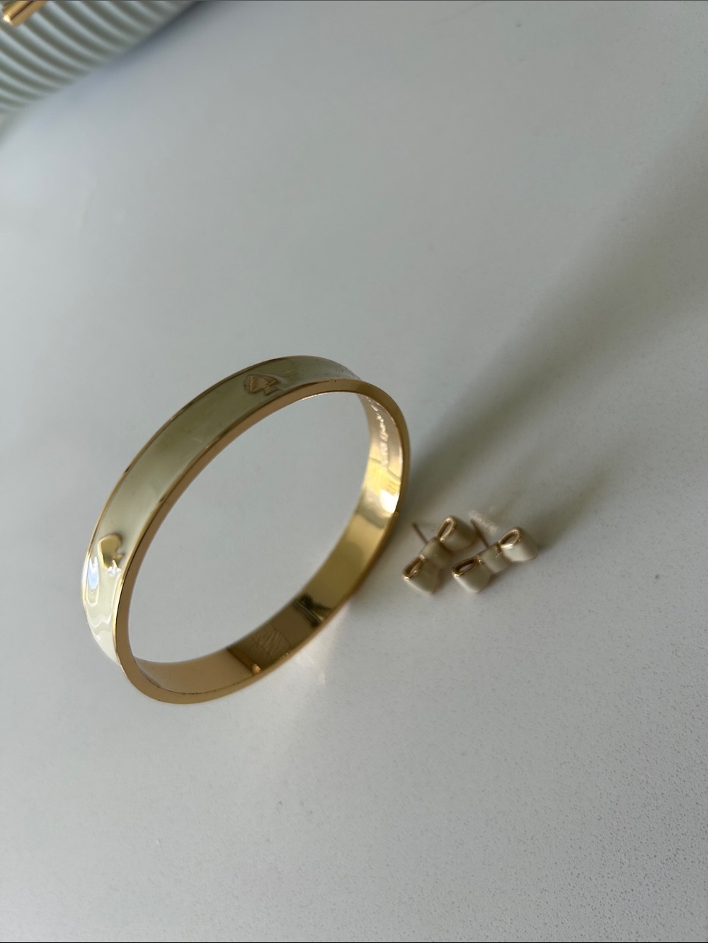 Kate Spade Gold Bangle with Matching Studs
